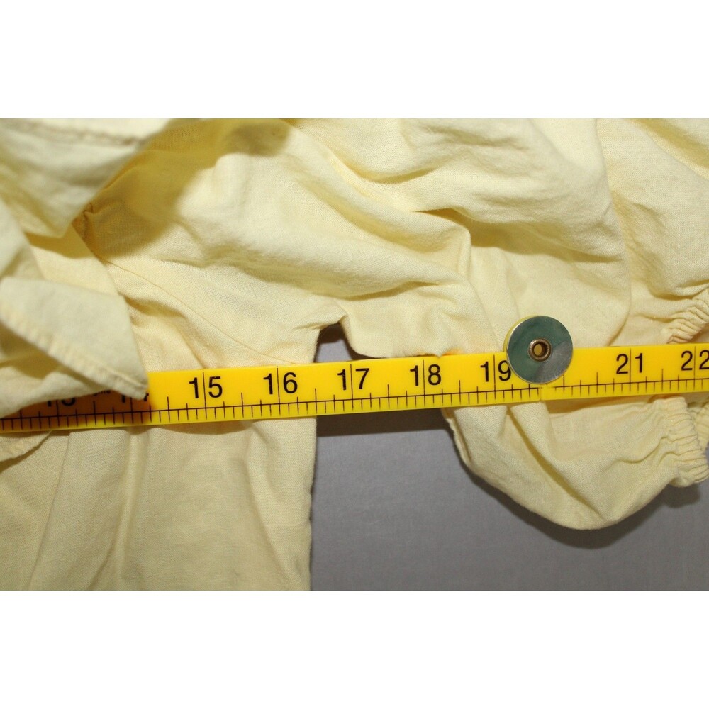 H&M Off-The-Shoulder Mini Dress Ruffle Collar Puff Sleeves Size Large Yellow - Picture 4 of 13